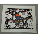 Emi Boz Blotter Art print Unicorns & Rainbows Gus Fink