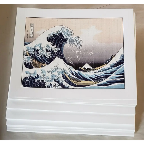 Great Wave of Kanagawa blotter art page perforated blotter art psychedelic art - MYKENSHOTRADINGCOMPANY