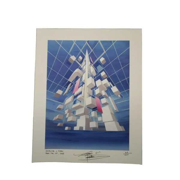 Kaliptus  "Constructing a Pyramid From The Top down" signed  blotter art print - MYKENSHOTRADINGCOMPANY