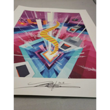 Kaliptus  "Lightcraft" signed  blotter art print Psychedelic Visionary Art Print - MYKENSHOTRADINGCOMPANY