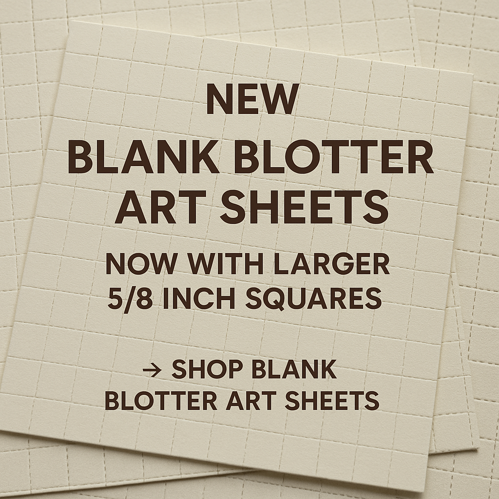 New Blank Blotter Art Sheets – Now with Larger 5/8 Inch Squares