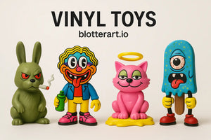 Discover Psychedelic Vinyl Toys by Frank Kozik, Sheefy McFly & More – Now at BlotterArt.io