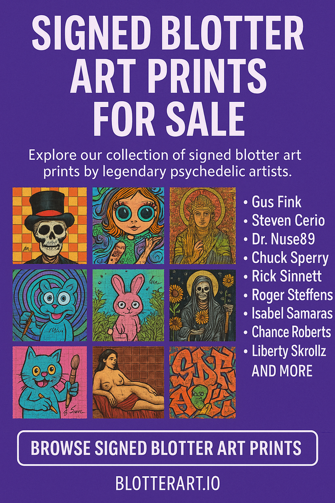 Own a Piece of Psychedelic History – Signed Blotter Art Prints Now Available at BlotterArt.io