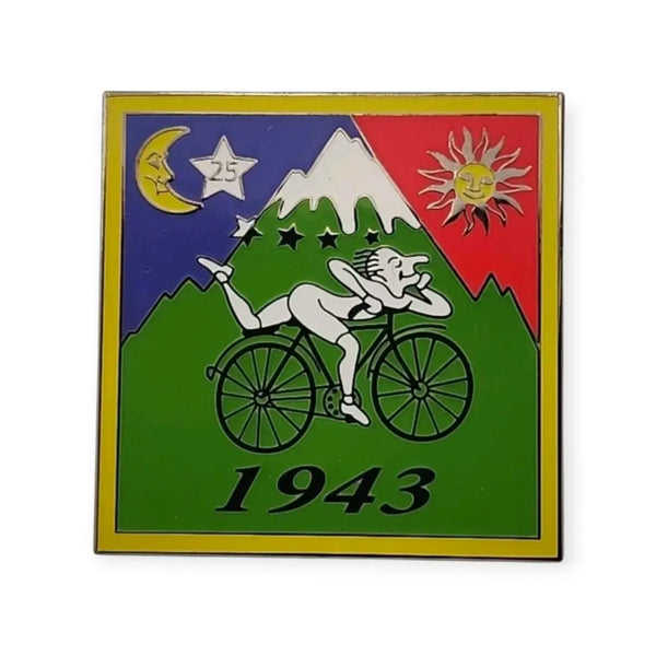 Bicycle Day *Glows- in-the-Dark* UV Reactive Lapel Pin