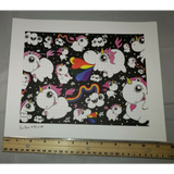 Emi Boz Blotter Art print Unicorns & Rainbows Gus Fink Psychedelic Outsider art - MYKENSHOTRADINGCOMPANY