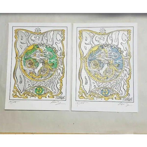 Joshua Levy Bicycle Day Blotter Art prints signed