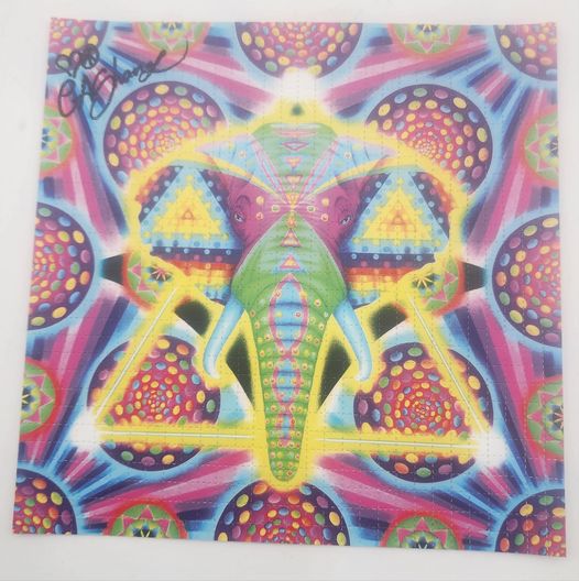 Ciaran Shaman 'Meetings with Ganesh in the nn-Dimethyltryptamine Dimension' Signed Blotter Art print