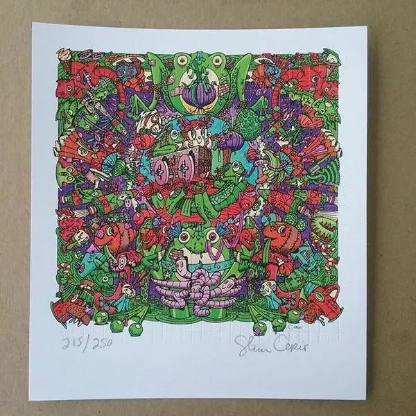 Steven Cerio "Frog Brigade  s/n blotter art print the residents art psychedelic - MYKENSHOTRADINGCOMPANY