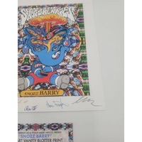 The Snozberries band signed blotter art by artist Levy