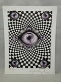 Gwyllm Llwydd  signed Blotter Art print sheet psychedelic perforated art